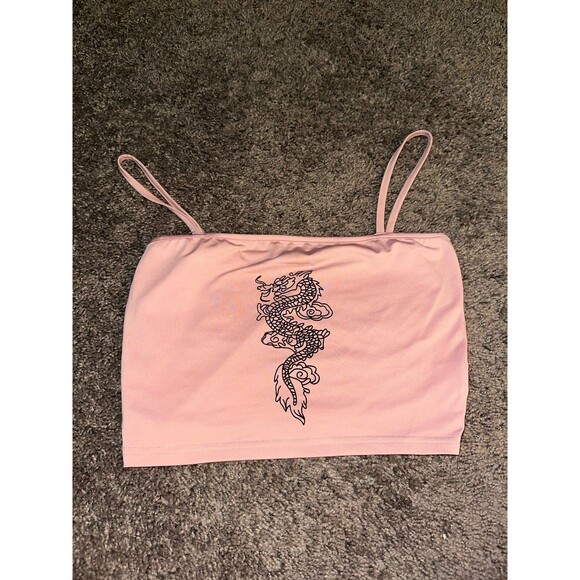 Pink dragon cropped top - Picture 1 of 3